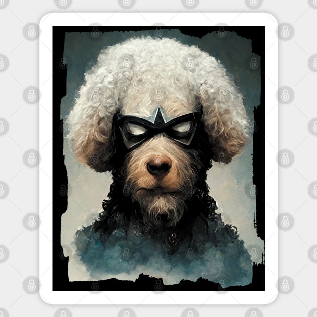 Superhero Poodle Dog Sticker by TMBTM